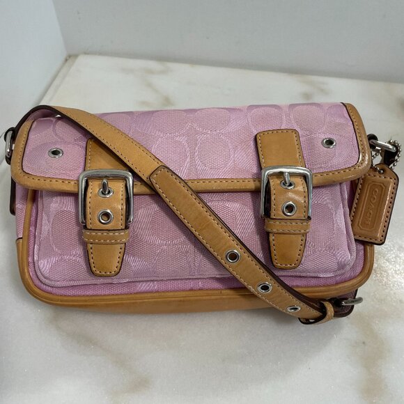 Vintage Y2K pink Coach Signature Mini Field Bag/Cross Body 6844 with Dust Bag - Picture 2 of 15